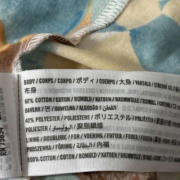 Abercombie & Fitch mini dress abstract adjustable spaghetti strap pockets size S - Picture 6 of 9